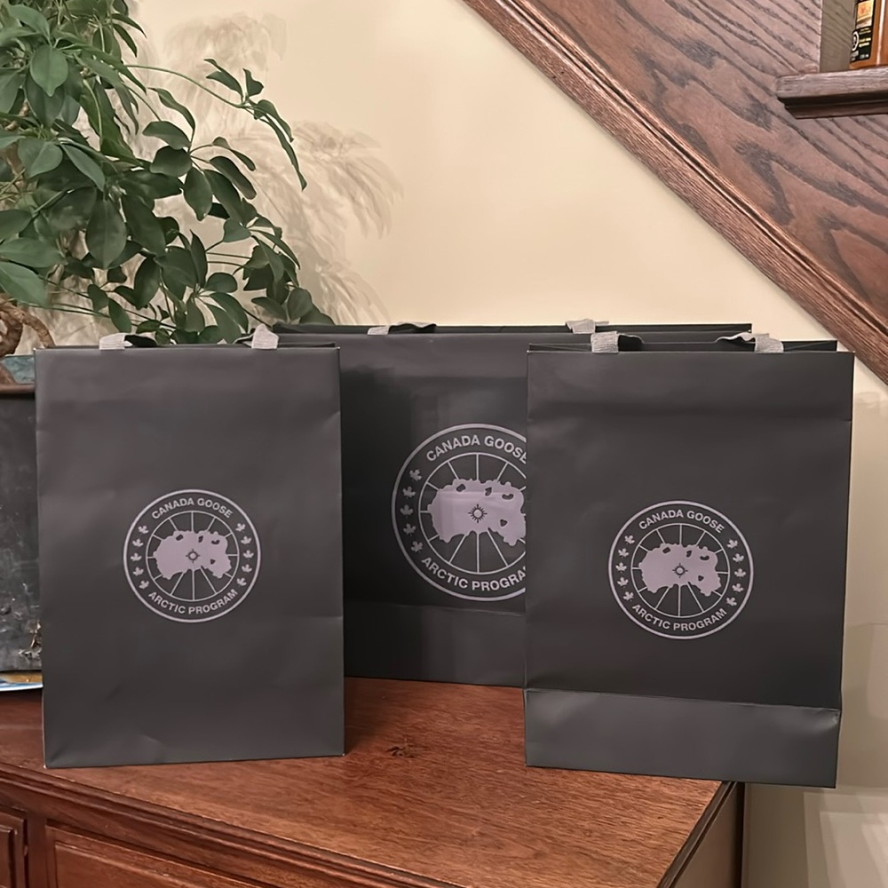 Three Canada Goose Paper Bags
